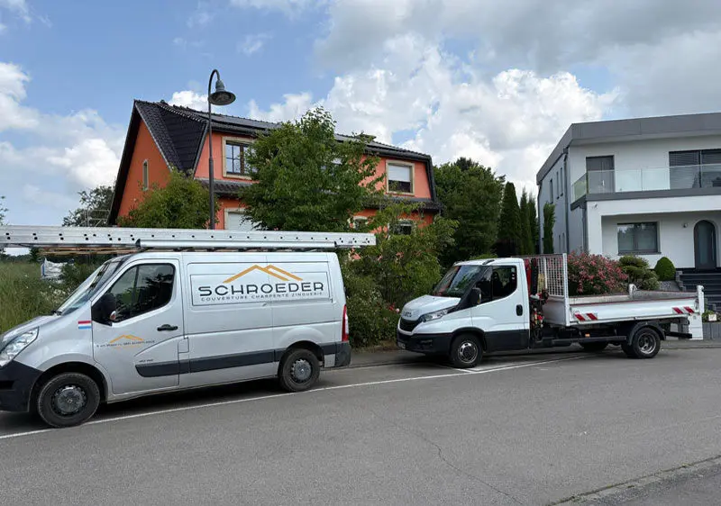 Réparation de ferblanterie sur une habitation à Sanem (Luxembourg)