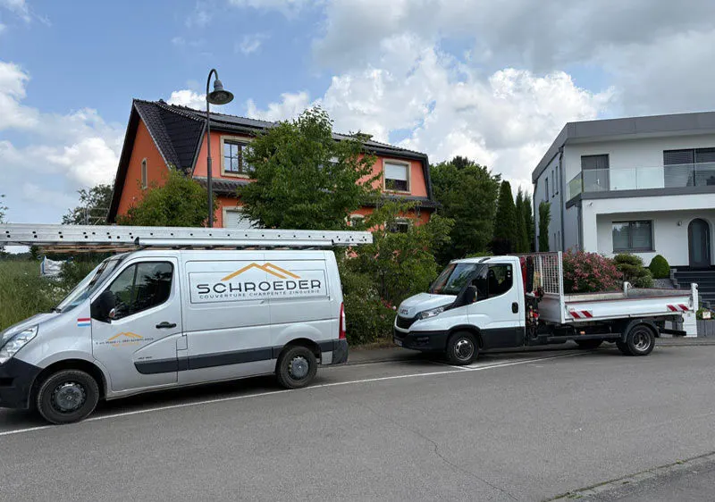 Réparation de ferblanterie sur une habitation à Sanem (Luxembourg)